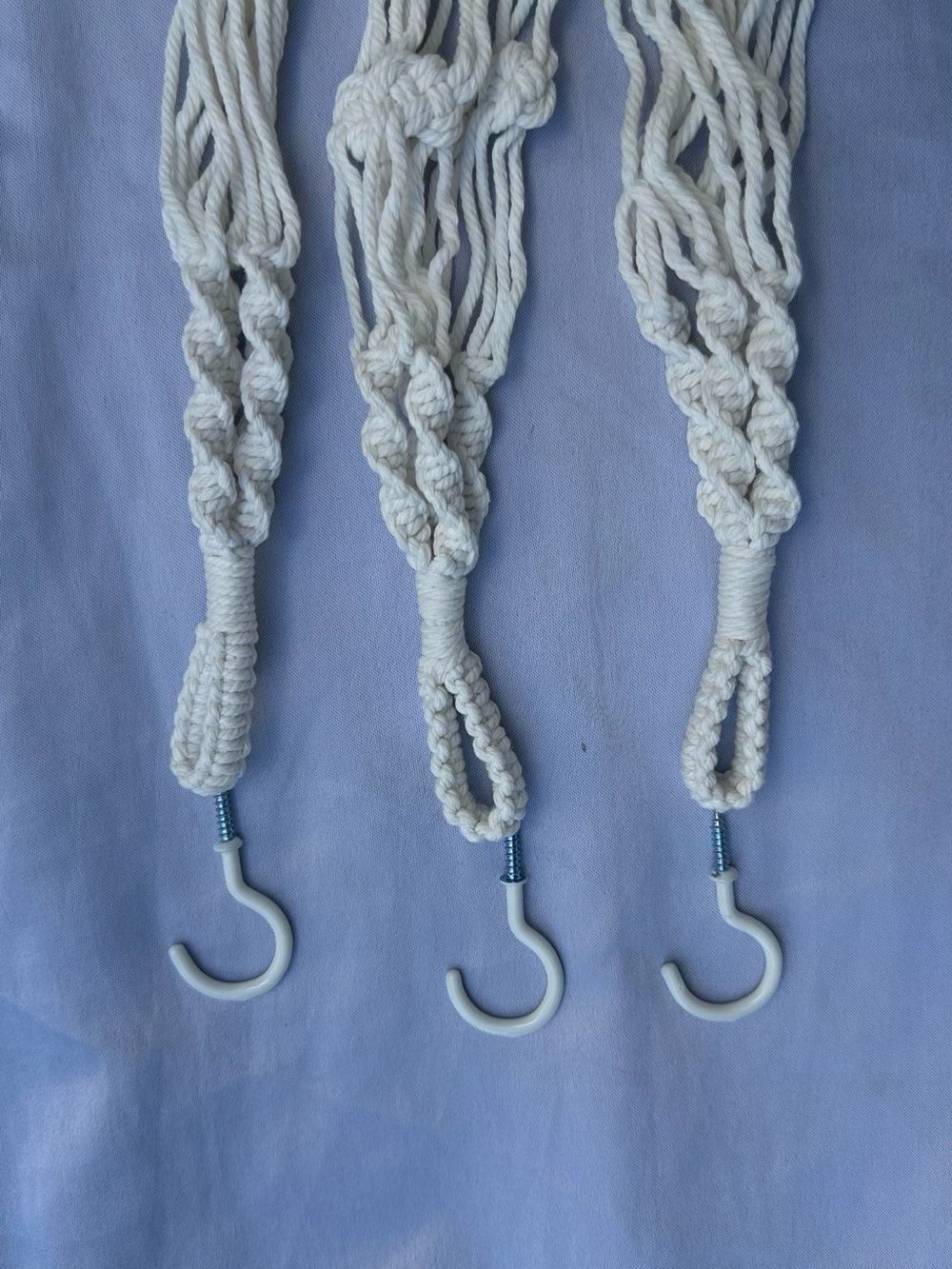 Better Homes And Gardens Cream Macramé Hanging Plant Hangers with Hooks